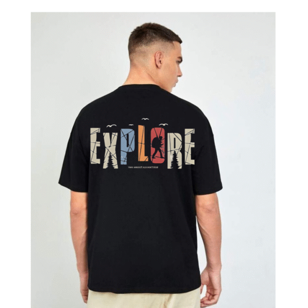 EXPLORE Black Oversized T-Shirt