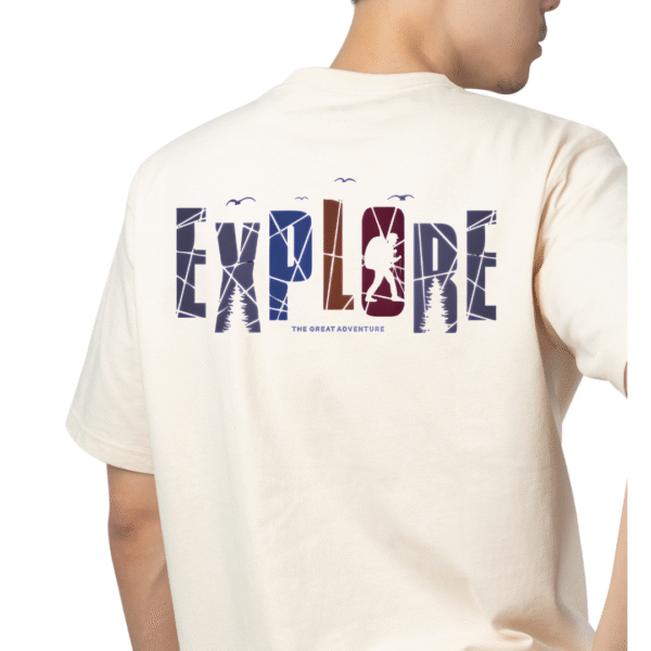 EXPLORE Cream Oversized T-Shirt