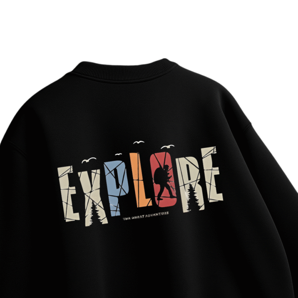 EXPLORE Black Oversized T-Shirt - Image 4