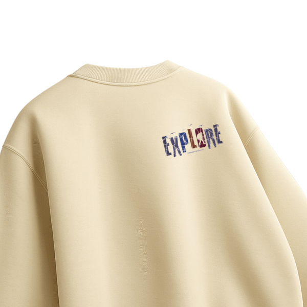 EXPLORE Cream Oversized T-Shirt - Image 3